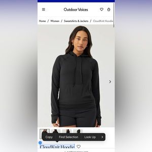 Outdoor voices CloudKnit hoodie black